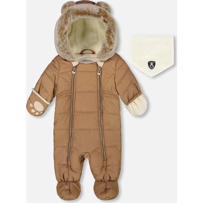One-Piece Baby Layette Snowsuit Designed for Car Seat, Chanterelle