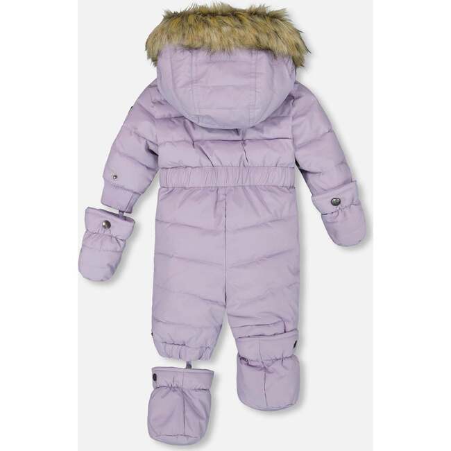 One-Piece Baby Original Puffy Snowsuit, Purple Gray - Snowsuits - 3