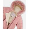 One-Piece Baby Layette Snowsuit Designed for Car Seat, Dusty Pink - Snowsuits - 4
