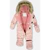 One-Piece Baby Original Puffy Snowsuit, Pink Mini Flowers - Snowsuits - 3