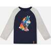 Long Raglan Sleeve Jersey Tee, Navy Blue - Sweatshirts - 1 - thumbnail