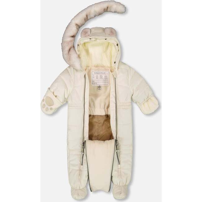 One-Piece Baby Layette Snowsuit Designed for Car Seat, White Asparagus - Snowsuits - 2