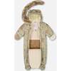 One-Piece Baby Layette Snowsuit Designed for Car Seat, Green Animal Print - Snowsuits - 2
