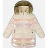 Long Metallic Puffy Winter Coat White, White Asparagus - Jackets - 1 - thumbnail