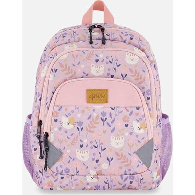 Little Kids Backpack, Lilac Cat Print
