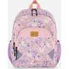 Little Kids Backpack, Lilac Cat Print - Backpacks - 1 - thumbnail