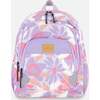 Little Kids Backpack, Lilac Retro Flower Print - Backpacks - 1 - thumbnail