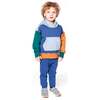 Long Sleeve Colorblocked Hooded Fleece Sweatshirt Blue, Colorblock Blue - Sweatshirts - 3