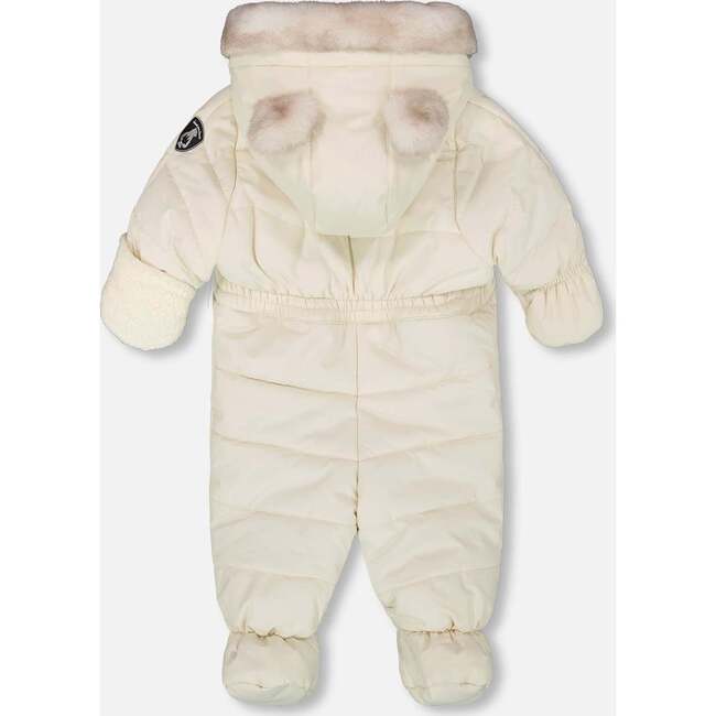 One-Piece Baby Layette Snowsuit Designed for Car Seat, White Asparagus - Snowsuits - 3