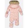 One-Piece Baby Original Puffy Snowsuit, Pink Mini Flowers - Snowsuits - 4