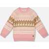 Llama Jacquard Sweater, Dusty Pink - Sweaters - 1 - thumbnail