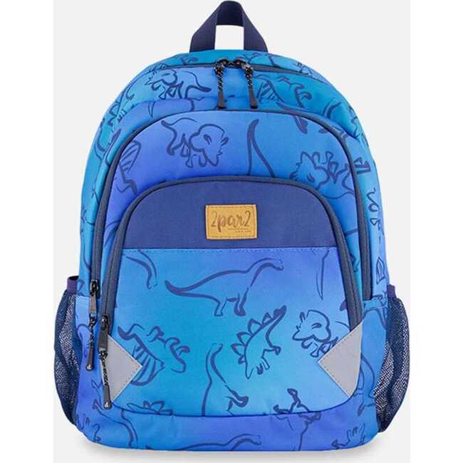 Little Kids Backpack, Blue Gradient Dinosaur Print