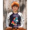 Long Raglan Sleeve Jersey Tee, Navy Blue - Sweatshirts - 2