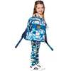 Little Kids Backpack, Green Cat Print - Backpacks - 2