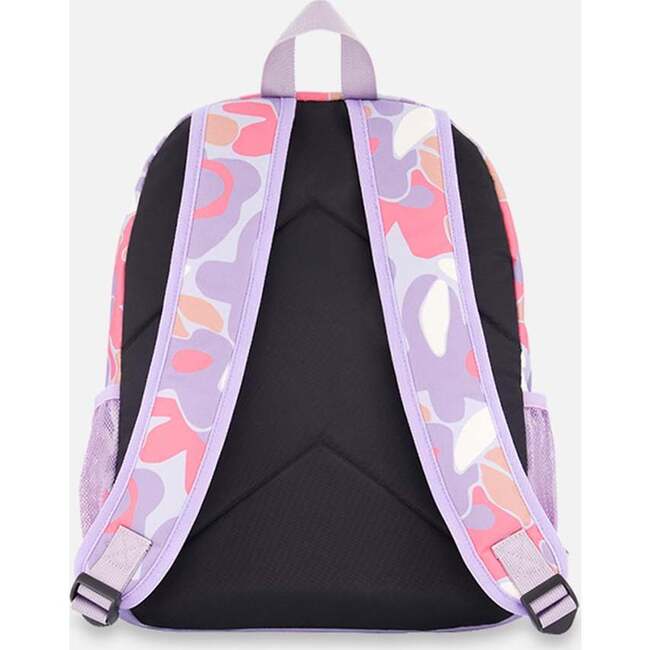 Little Kids Backpack, Lilac Retro Flower Print - Backpacks - 2