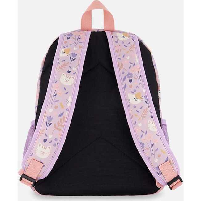 Little Kids Backpack, Lilac Cat Print - Backpacks - 3