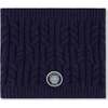 Lined Winter Neckwarmer, Navy Blue - Scarves - 1 - thumbnail