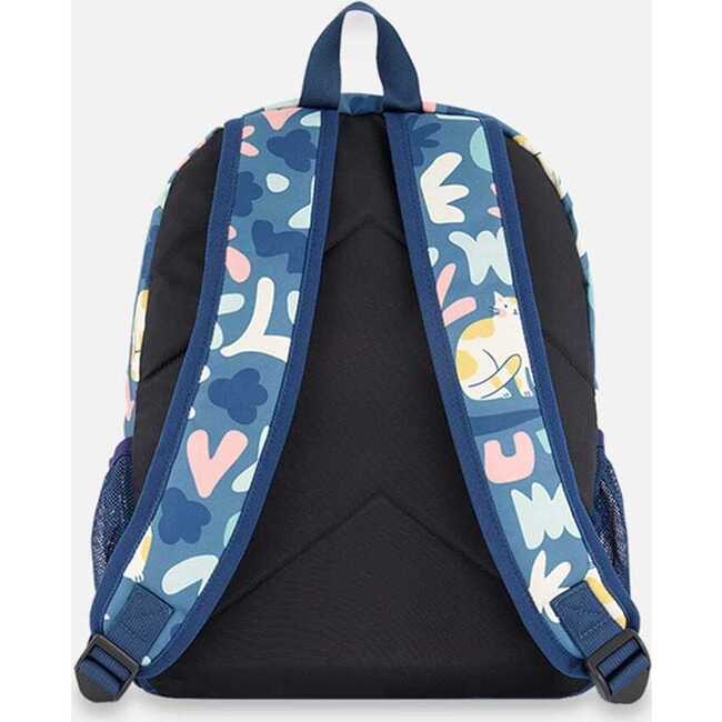 Little Kids Backpack, Green Cat Print - Backpacks - 3
