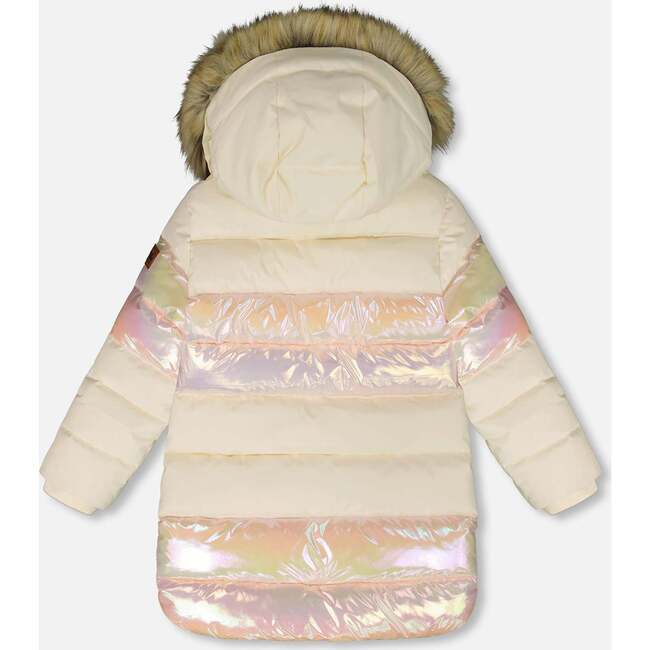 Long Metallic Puffy Winter Coat White, White Asparagus - Jackets - 5