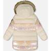 Long Metallic Puffy Winter Coat White, White Asparagus - Jackets - 5