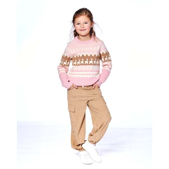Llama Jacquard Sweater, Dusty Pink - Sweaters - 3