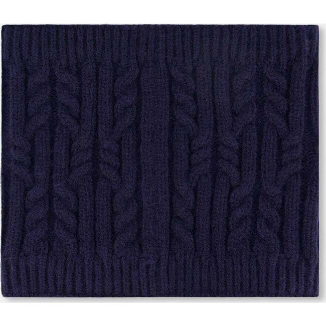 Lined Winter Neckwarmer, Navy Blue - Scarves - 3