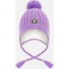 Lined Winter Hat with Pompom, Lavender - Winter Hats - 1 - thumbnail