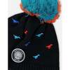 Lined Winter Peruvian Knit Hat with Pompom, Black - Winter Hats - 3