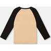 Long Raglan Sleeve Jersey Tee, Beige - Sweatshirts - 4