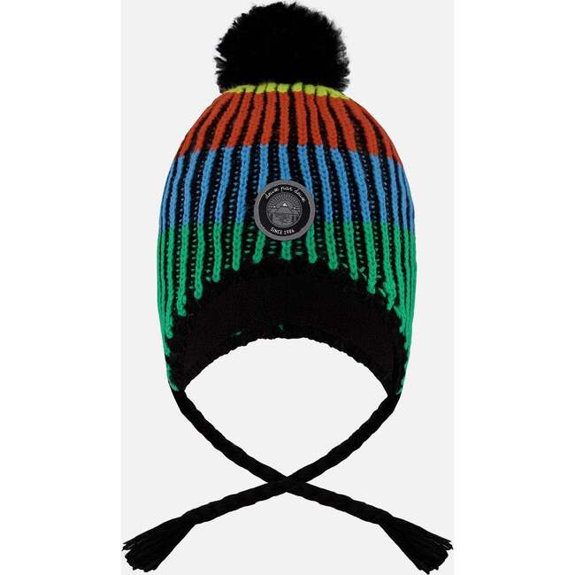 Lined Peruvian Knit Winter Hat with Pompom Multicolor, Multicolored