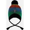Lined Peruvian Knit Winter Hat with Pompom Multicolor, Multicolored - Winter Hats - 1 - thumbnail