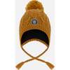 Lined Winter Hat with Pompom, Brown Sugar - Winter Hats - 1 - thumbnail