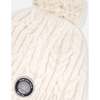 Lined Winter Hat with Pompom, Off-White - Winter Hats - 4