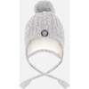 Lined Winter Hat with Pompom, Heather Gray - Winter Hats - 1 - thumbnail