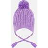 Lined Winter Hat with Pompom, Lavender - Winter Hats - 3