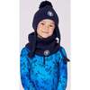 Lined Winter Hat with Pompom, Navy Blue - Winter Hats - 2
