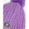 Lined Winter Hat with Pompom, Lavender - Winter Hats - 4
