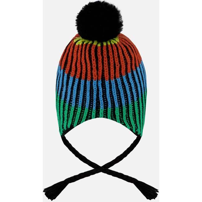 Lined Peruvian Knit Winter Hat with Pompom Multicolor, Multicolored - Winter Hats - 3