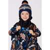 Lined Peruvian Knit Winter Hat with Pompom, Taupe and Navy - Winter Hats - 2