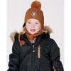 Lined Winter Hat with Pompom, Brown Sugar - Winter Hats - 2
