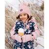 Lined Winter Hat with Pompom, Dusty Pink - Winter Hats - 2