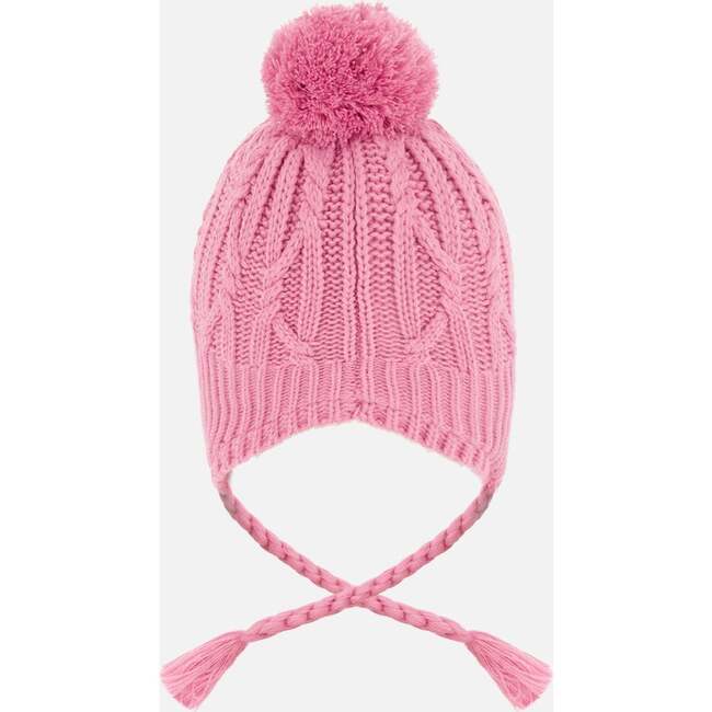 Lined Winter Hat with Pompom, Purple - Winter Hats - 3