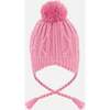 Lined Winter Hat with Pompom, Purple - Winter Hats - 3