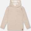 Long Sleeve Super Soft Brushed Jersey Hooded Tee Heather Beige, Heather Beige Gray - Sweatshirts - 1 - thumbnail