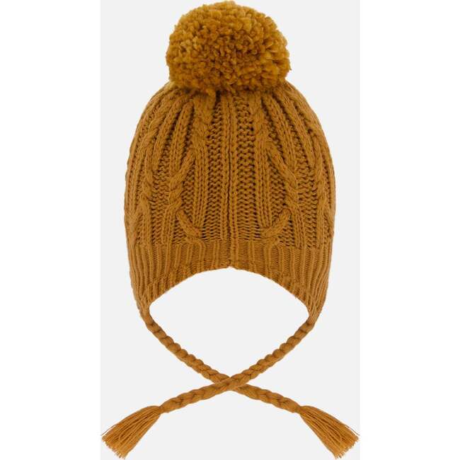 Lined Winter Hat with Pompom, Brown Sugar - Winter Hats - 3