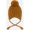 Lined Winter Hat with Pompom, Brown Sugar - Winter Hats - 3