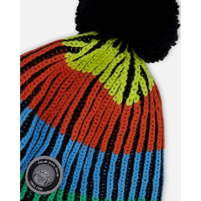 Lined Peruvian Knit Winter Hat with Pompom Multicolor, Multicolored - Winter Hats - 4