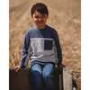 Long Sleeve Super Soft Brushed Jersey Top Color Block, Light Heather Gray - Sweatshirts - 2