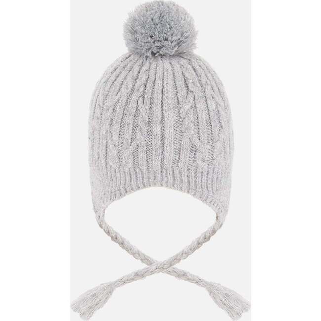 Lined Winter Hat with Pompom, Heather Gray - Winter Hats - 3