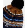 Lined Peruvian Knit Winter Hat with Pompom, Taupe and Navy - Winter Hats - 4